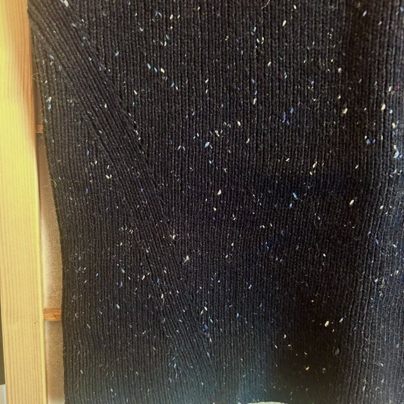 Old Navy Speckled Navy Blue V-Neck Thick Rib-Knit Sweater Tank Top Women Sz. M - Picture 3 of 7